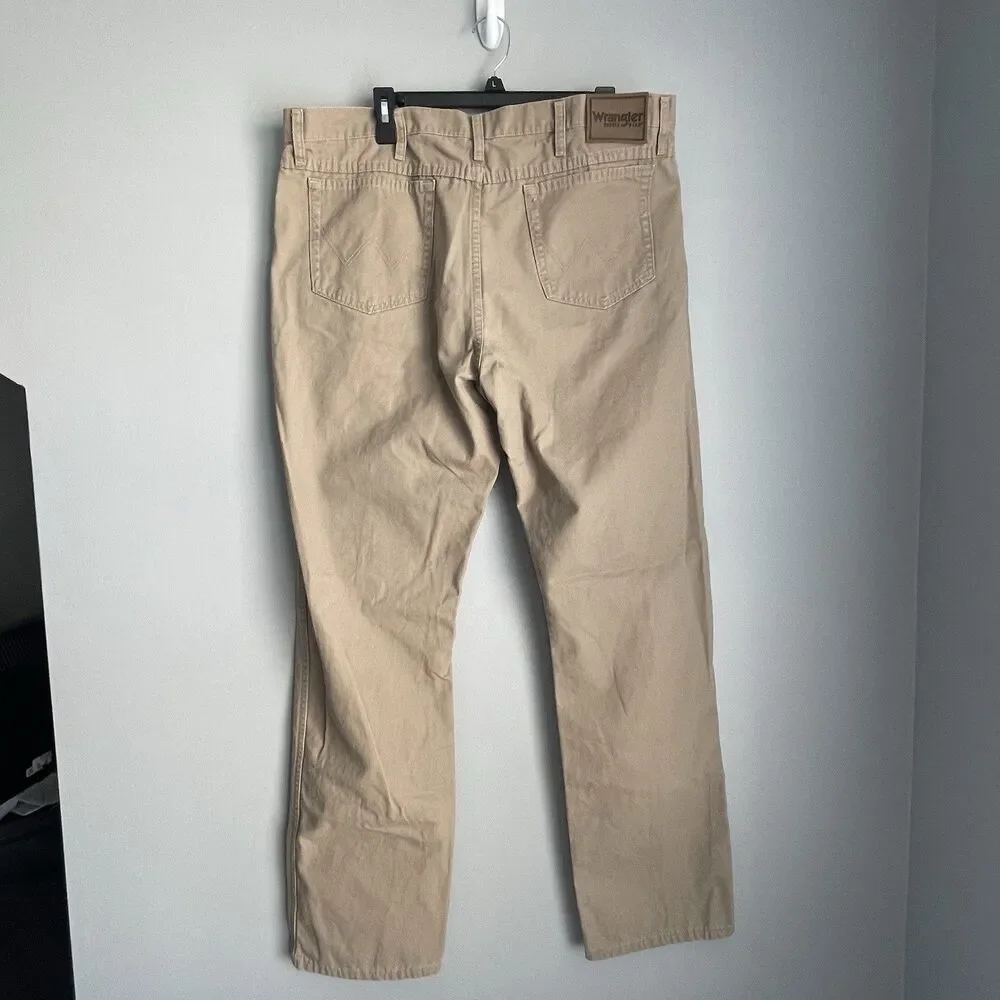 Wrangler Rugged Wear Jeans Men's 40x34 Khaki Cotton Twill Denim 5 Pocket 31000GK